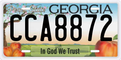 GA license plate CCA8872