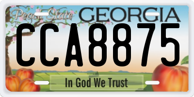 GA license plate CCA8875