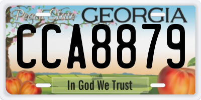 GA license plate CCA8879
