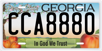 GA license plate CCA8880