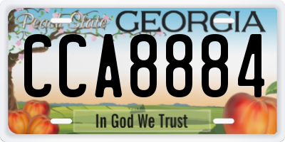 GA license plate CCA8884