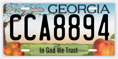 GA license plate CCA8894