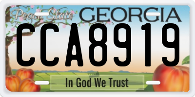 GA license plate CCA8919