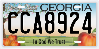 GA license plate CCA8924