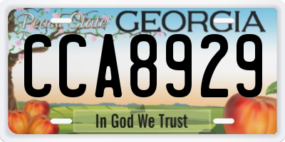 GA license plate CCA8929