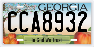 GA license plate CCA8932