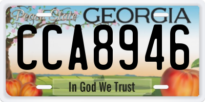 GA license plate CCA8946