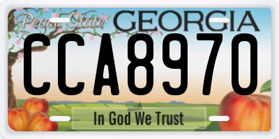 GA license plate CCA8970