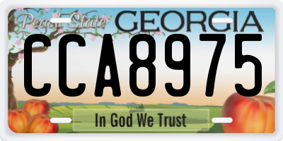 GA license plate CCA8975