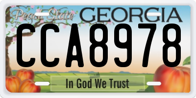 GA license plate CCA8978
