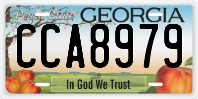 GA license plate CCA8979