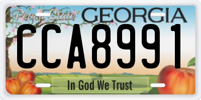 GA license plate CCA8991