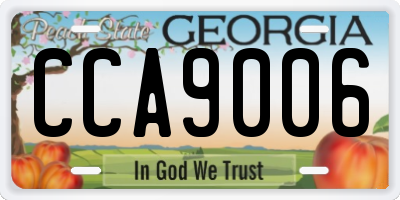 GA license plate CCA9006