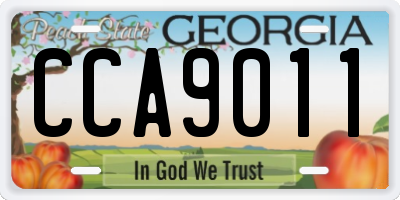 GA license plate CCA9011