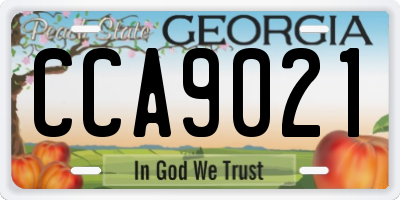 GA license plate CCA9021
