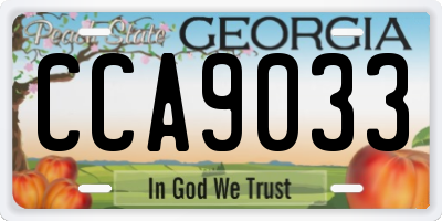 GA license plate CCA9033