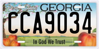 GA license plate CCA9034