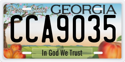 GA license plate CCA9035