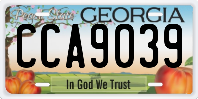 GA license plate CCA9039