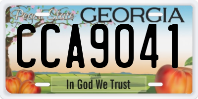 GA license plate CCA9041