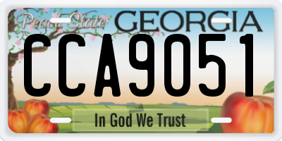 GA license plate CCA9051