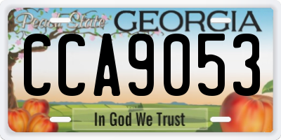 GA license plate CCA9053