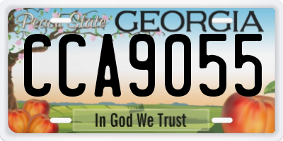 GA license plate CCA9055