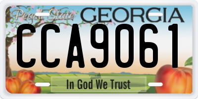 GA license plate CCA9061