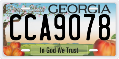 GA license plate CCA9078