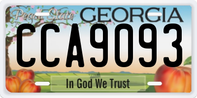 GA license plate CCA9093