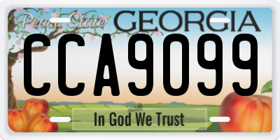 GA license plate CCA9099
