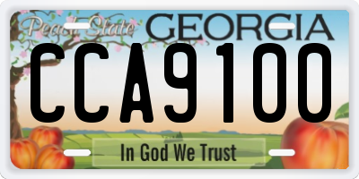 GA license plate CCA9100