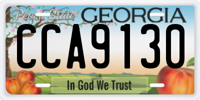 GA license plate CCA9130