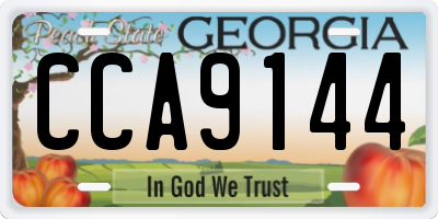 GA license plate CCA9144