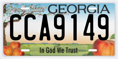 GA license plate CCA9149