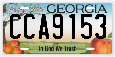 GA license plate CCA9153