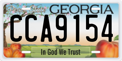 GA license plate CCA9154