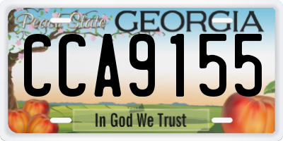 GA license plate CCA9155