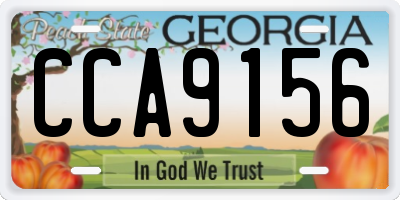 GA license plate CCA9156