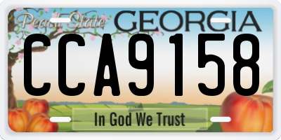 GA license plate CCA9158
