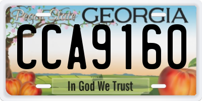 GA license plate CCA9160