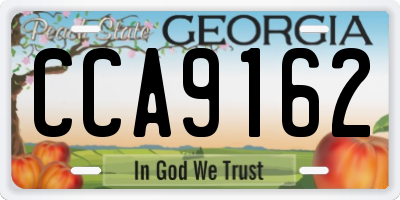GA license plate CCA9162