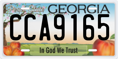 GA license plate CCA9165