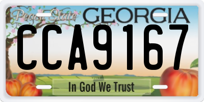 GA license plate CCA9167