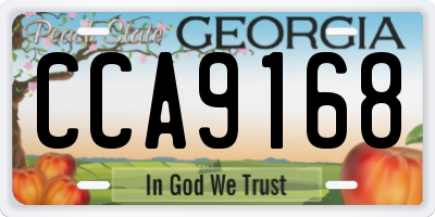GA license plate CCA9168