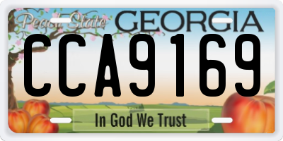 GA license plate CCA9169