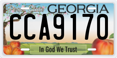 GA license plate CCA9170