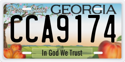 GA license plate CCA9174