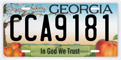GA license plate CCA9181