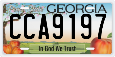 GA license plate CCA9197